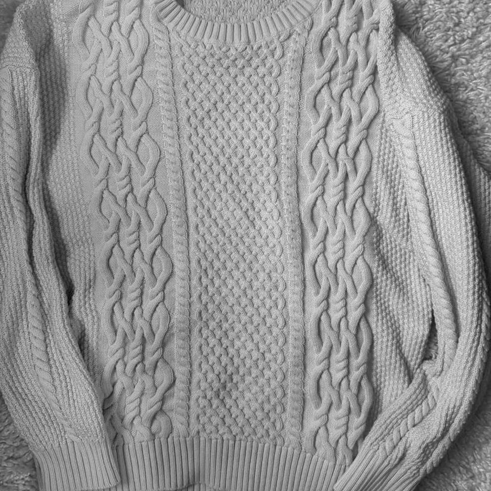 Sunday Best Peggy Cable Knit Sweater | white Oversized Chunky Knit Size S